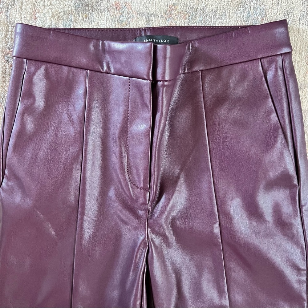 Ann Taylor Faux Leather High Rise Eva Ankle Pants - Picture 4 of 8